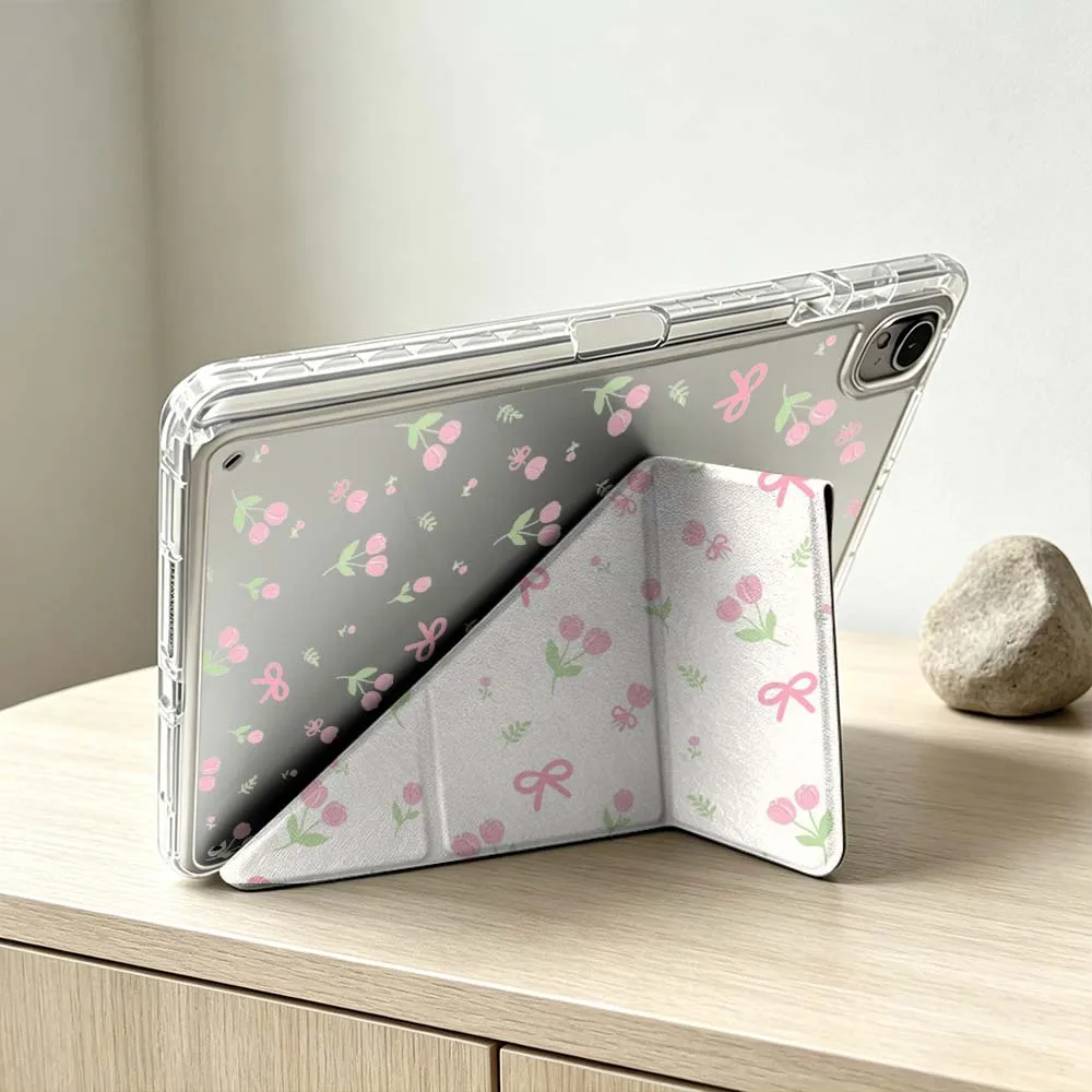 Pink Flower Bow Pattern Soft Tablet Case