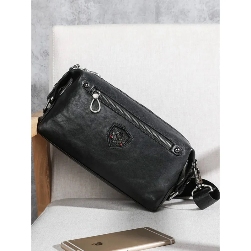 SENOFAN 2024 Shoulder Bag Men Pillow Clutch Genuine Cowhide Crossbody Messenger Bags For Man Large Capacity Ipad Hand Bag Male