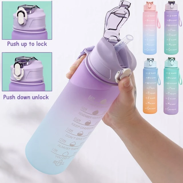 900ml Portable Water Bottle Motivational Sports Water Bottle With Time  Marker Leak-proof Cup For Outdoor Sport Fitness Bpa Free - Water Bottles -  AliExpress