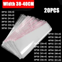 20pcs Width 38-40cm StoBag Transparent Self Adhesive Plastic OPP Resealable Poly Cellophane Clothing Bags Clear Packing Gift Bag 1