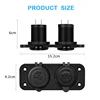36W QC3.0 USB Socket Panel Waterproof Quick Charge Dual USB Socket Cigarette Lighter Adapter for Car Boat RV Motorcycle 4