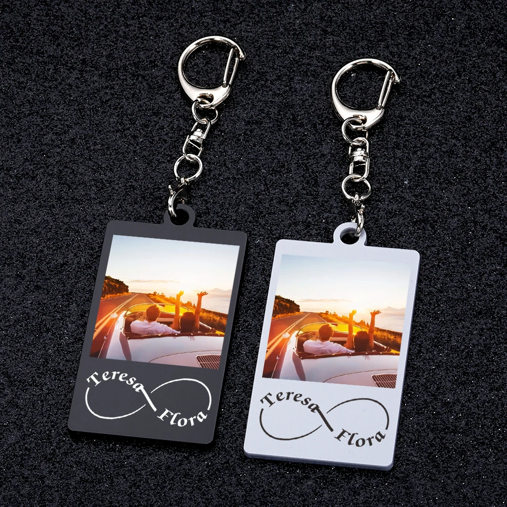 

Custom Couple Photo Keychain Anniversary Gift Ideas for Girlfriend Boyfriend Personalized Name Keychains Car Key Accessories