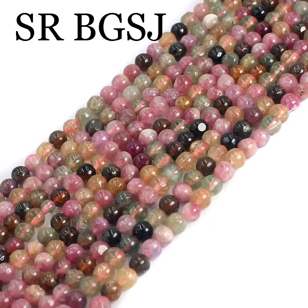 

4mm Round Natural Stone Tourmalines High-quality Beads for Making Necklaces Bracelets Earrings Jewelry Accessories