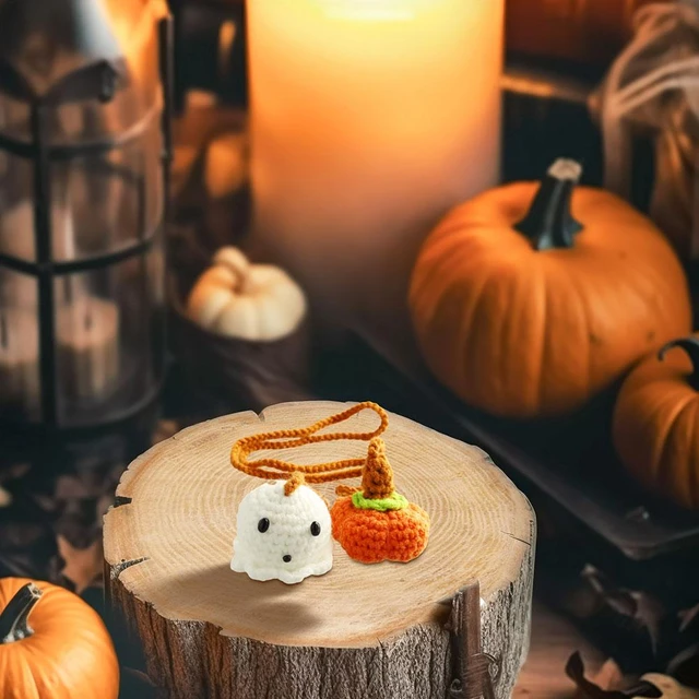 Halloween Car Hanging Ornament Crochet Pumpkin And Ghost Car Pendant For Car  Rear View Mirror Interior Decoration Accessories - AliExpress