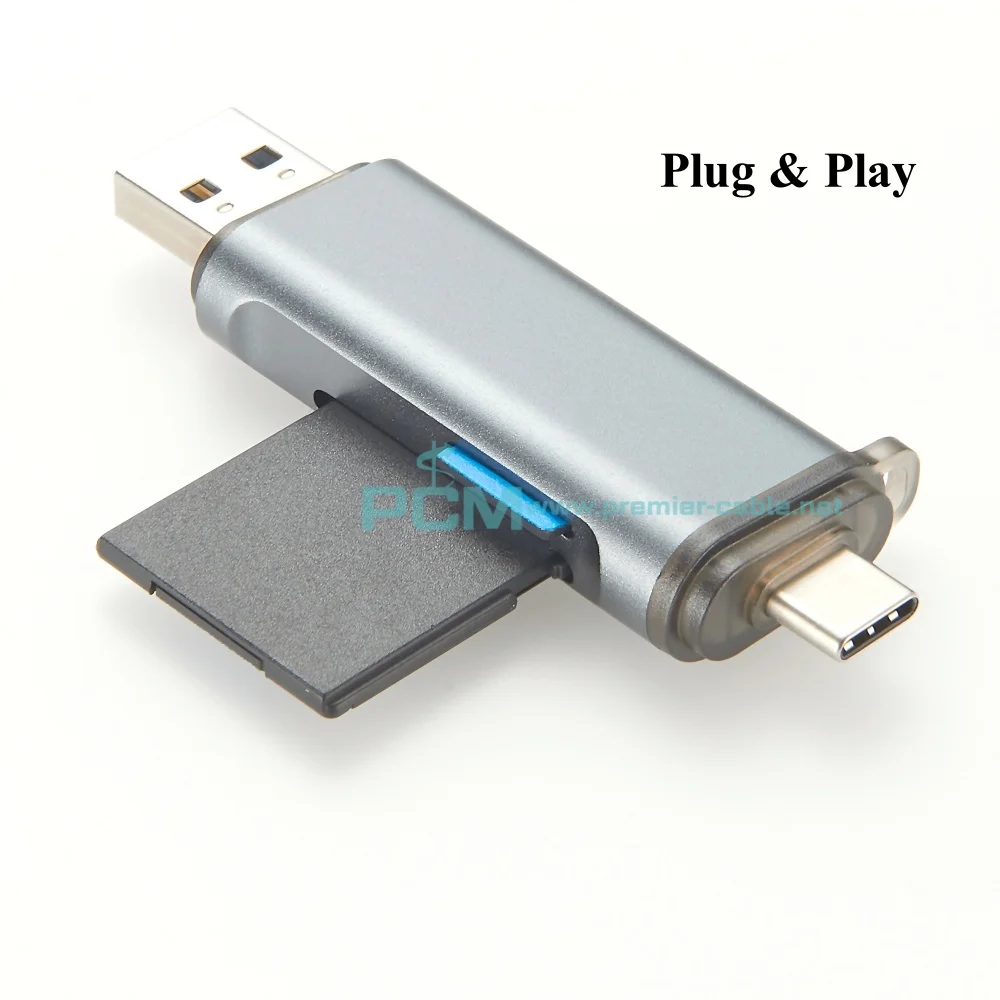 Portable USB3.0 Memory Card ReaderUSB3.0&USB C to SD MicroSD TF Thunderbolt 3 for PC Laptop Accessories Smart Memory Cardreader