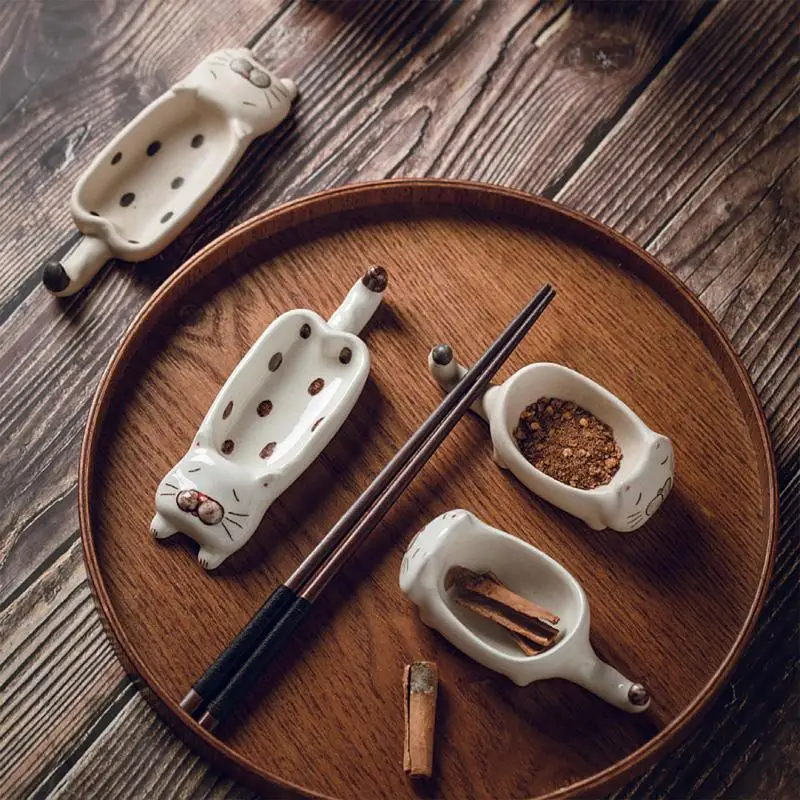 

Миски для соуса керамические, аксессуары для кухни, Нескользящие, в форме милого кота