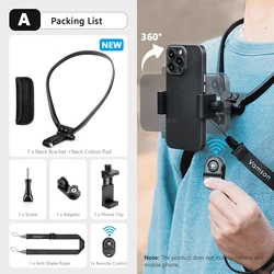 Vamson Anti-Shake Neck Mount for Smartphones - Ideal for Running, Cycling, and Vlogging