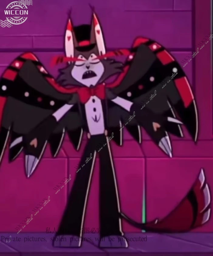 Anime Husk Cosplay Kostüm Wig Perücke Gloves And Claw Assembled Hazbin Cosplay Hotel Daemon Suit Prop Woman Man Set 11