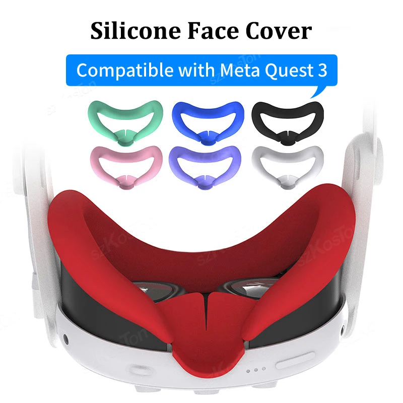 

VR Face Cover For Meta Quest 3 Silicone Eye Mask Sweat Dust Resistant Replaceable Silicone Face Pad For Quest 3 VR Accessoies