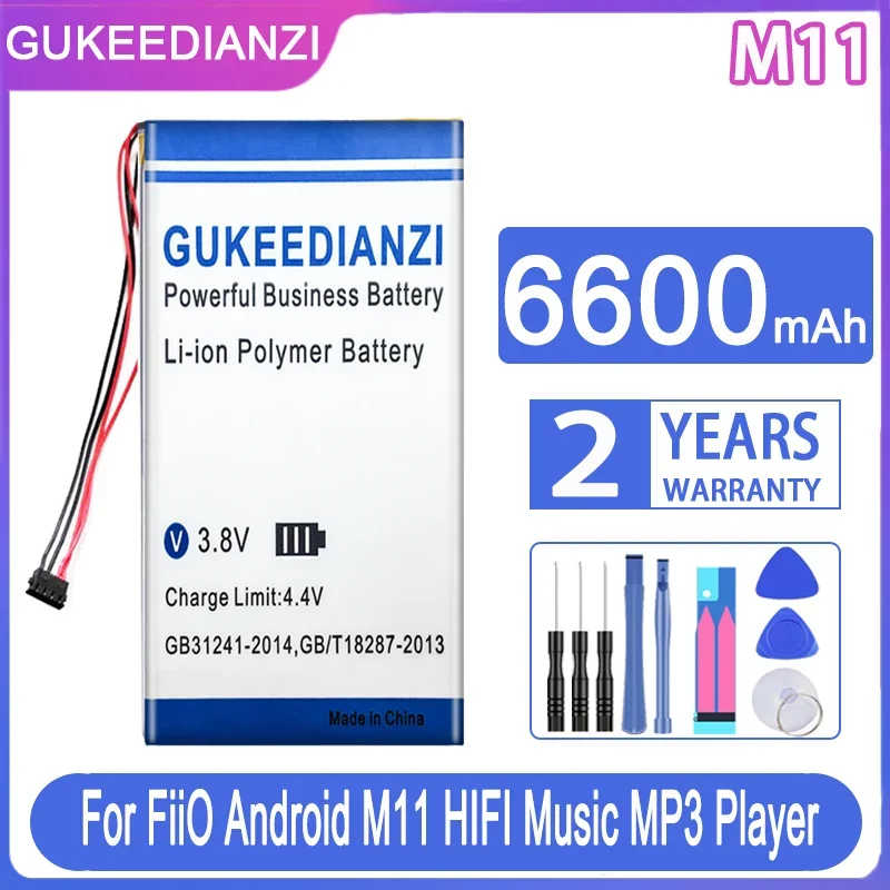 

GUKEEDIANZI Replacement Battery 6600mAh For FiiO Android M11 HIFI Music MP3 Player For Fiio M11 Pro M11Pro Digital Batteries