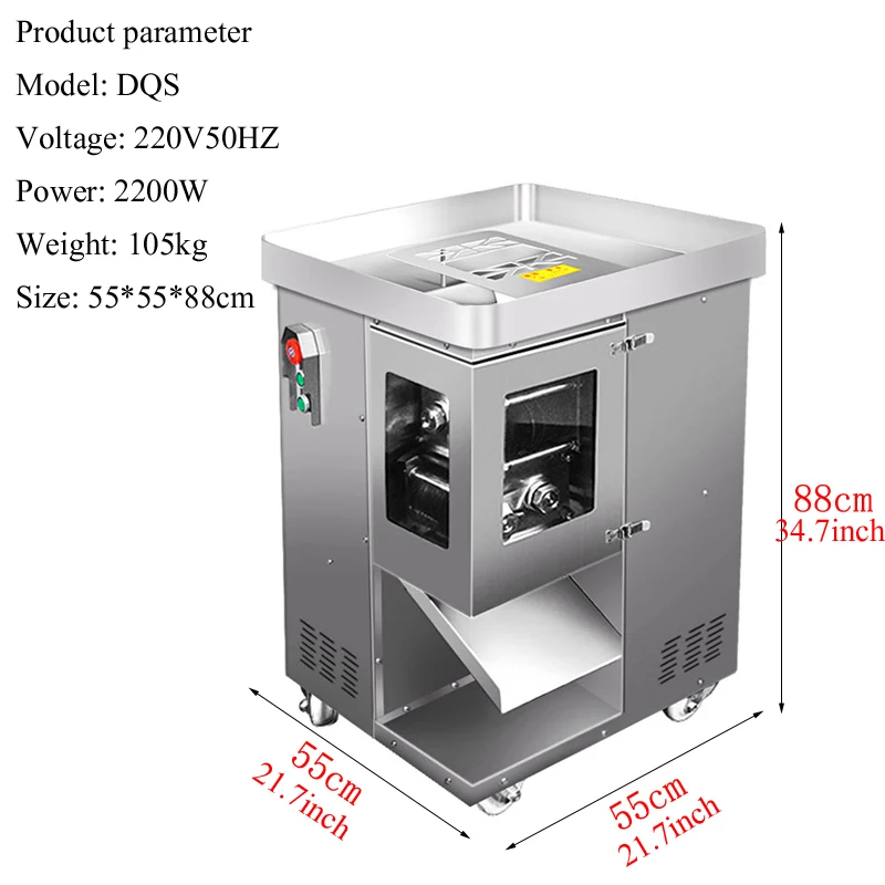 110V/220V Electric Meat Cutting Machine Commercial Home Meat Cutter Machine Stainless Steel Meat Slicer for Cutting Sausages 2
