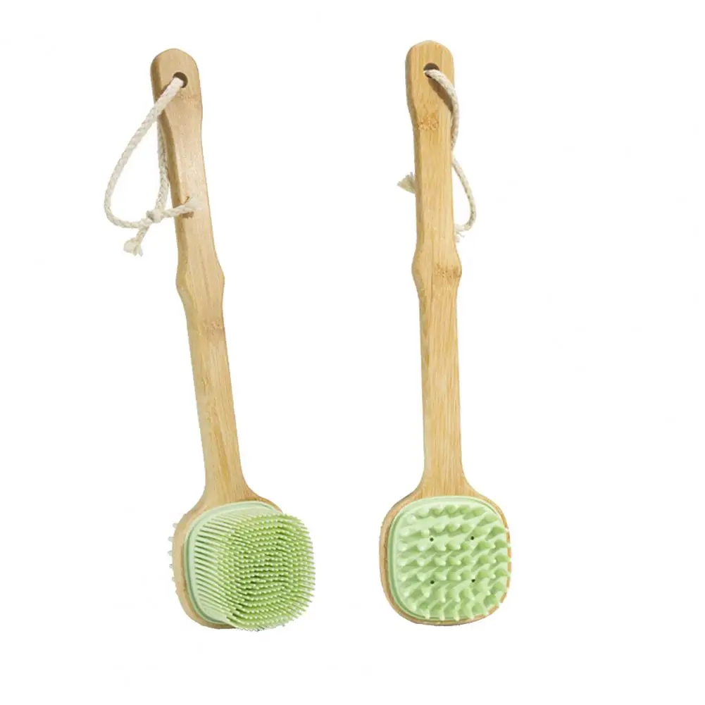 Multi-functional Bath Brush Double-sided Bath Brush Multi-functional Wooden Long Handle Bath Brush with Soft for Massage