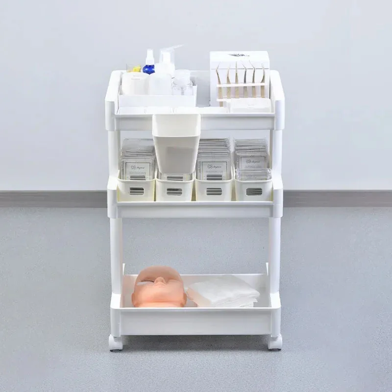 Ultralight Beauty Salon Trolley with Wheels Nail & Eyelash Special Tool Trolley Salon Furniture Multi-layer Drawer Tool Cart