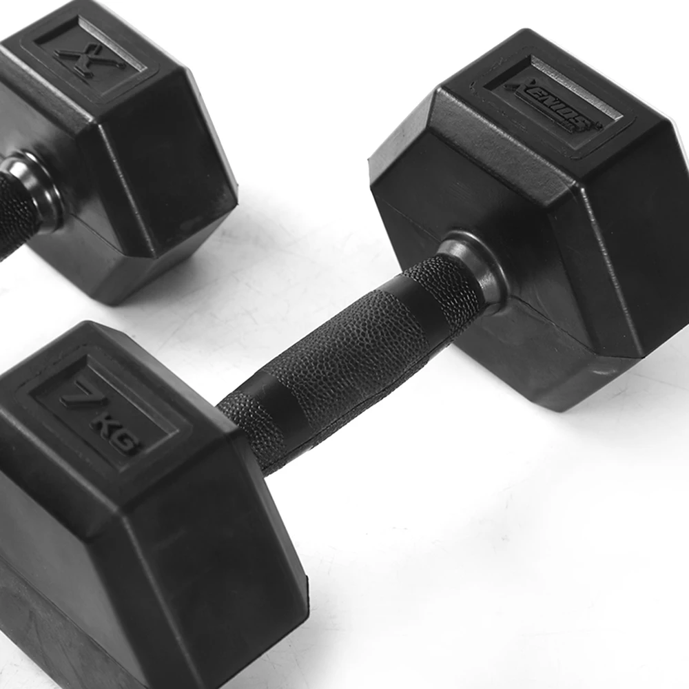 Rubber Covered Dumbbells 24kg 40kg Dumbbell Set Hex Dumbbell Weights Black Fitness Equipment Exercise