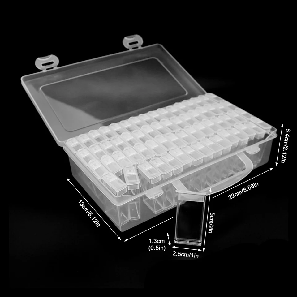 Plastic Seed Storage Box with Label Stickers Multi-Purpose Diamond Embroidery Storage Case Reusable Planting Seed Container 1Pc