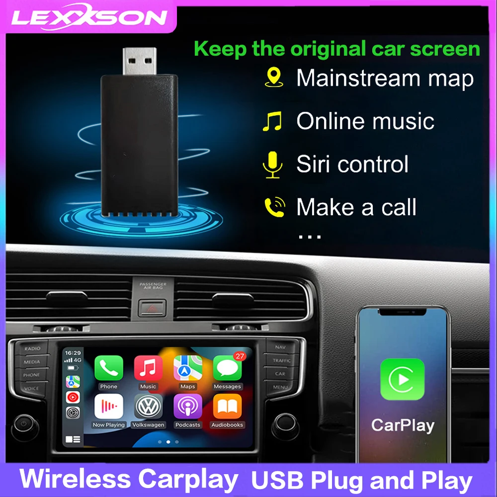 Adaptador Inalámbrico CarPlay para iPhone, Convierte Carplay Alámbrico los  Coches de Fábrica en Inalámbrico, Bluetooth 5Ghz WiFi Auto-Connect :  : Electrónica