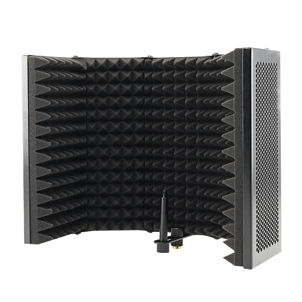 

5 Panel Foldable Studio Microphone Isolation Shield Recording Sound Absorber Foam Panel