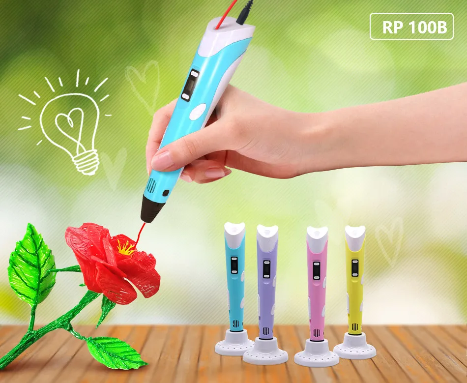 Electronic 3D Printing Pen 9M PLA Consumables High-Temperature 3D Graffiti Tool Intelligent Toy Christmas Birthday Gift