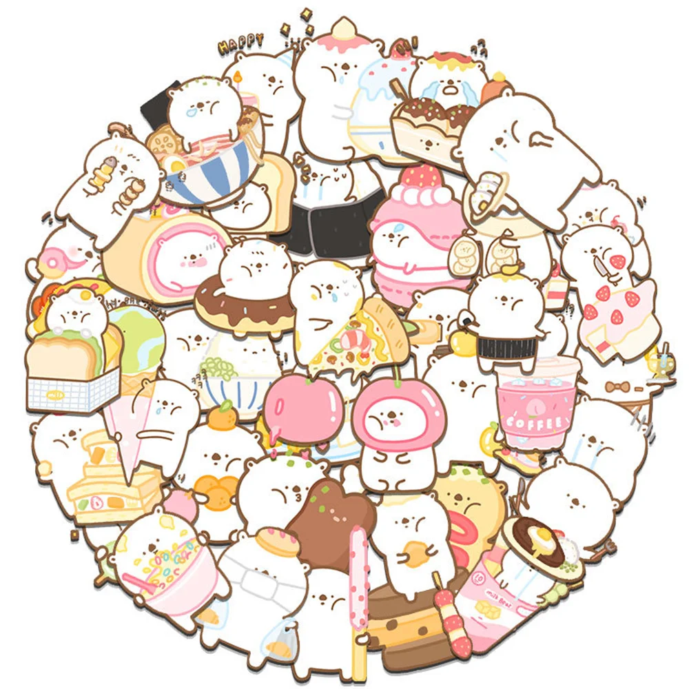 

10/30/50PCS Cartoon Gourmet Diary Personality Creative Sticker Desk Guitar Computer Refrigerator Car Waterproof StickerWholesale