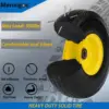 4.10/3.50-4" Flat Free Tire and Wheel, 10" Solid Tire with 5/8" Axle Bore Hole with 3/4" & 1/2" Extra Bearings, 2.2" Offset Hub 5