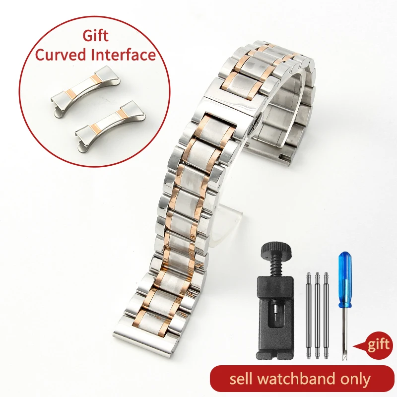 Stainless Steel Watch Strap - Silver, Gold, Rose Gold Options