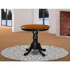 Eden Kitchen Table - a Round Dining Table Top with Pedestal Base, 30x30 Inch, Mahogany & Linen White 5
