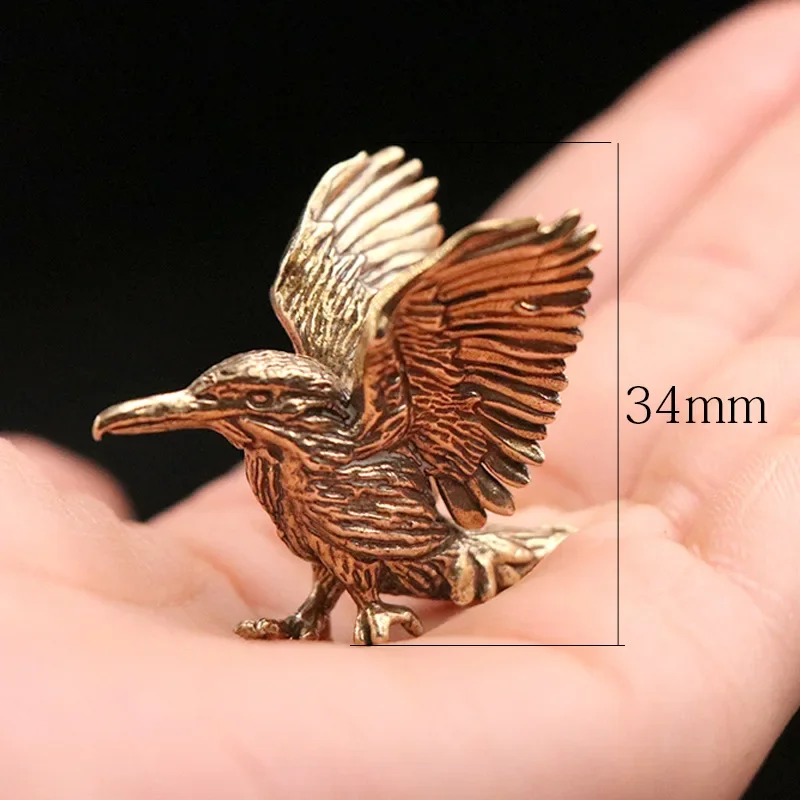 Brass Opening Wing Mini Eagle Bird Art Decoration Home Living Room Office Tea House Yoga Room Decoration Statue Sculpture Gift
