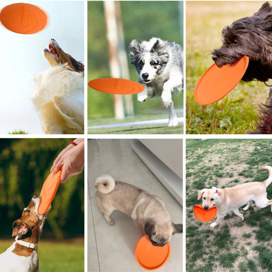 Large dog golden fur pet flying disc toy TPR soft, bite resistant, easy to throw dog flying disc outdoor training dog supplie 5