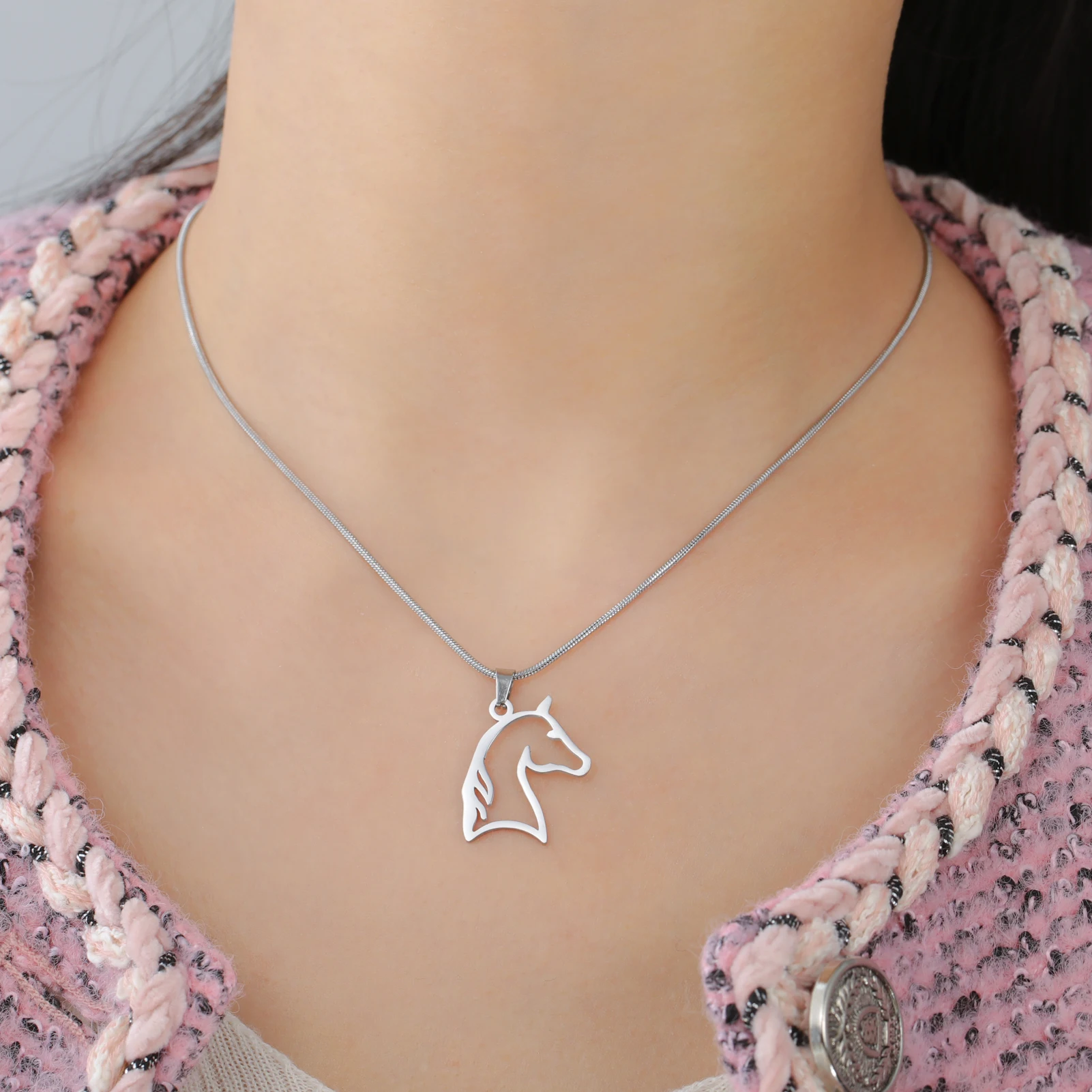Unift Stainless Steel Lucky Unicorn Pendant Necklace for Women