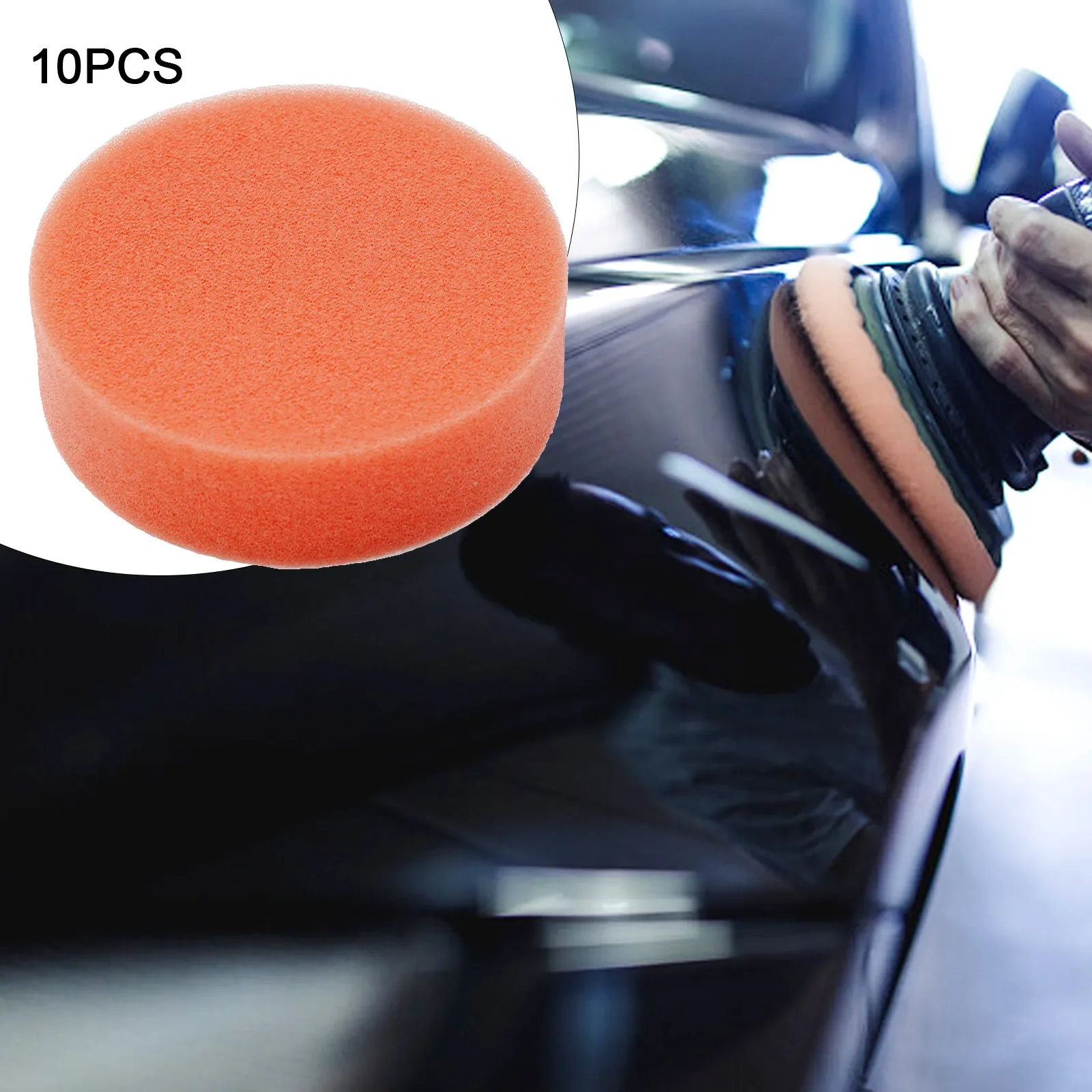 Car Polishing Sponge Set 10PCS 75mm Car Polishing Sponge Kit Waxing Orange Smooth Flat Sponge Polishing Pad Cleaning Tool For Car Polisher