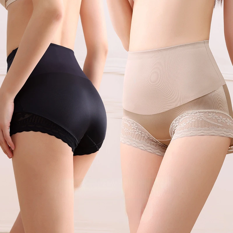 

Women's High Waisted, Seamless, Pure Cotton Antibacterial Crotch, Satin Surface,belly Tightening and Hip Lifting Pants, Ice Silk