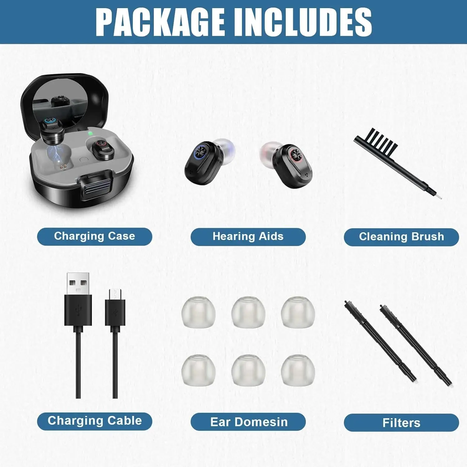 Hearing aid for the elderly, rechargeable, invisible, adjustable volume and noise reduction (four colors optional) 6