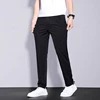 2024 Summer Men's Casual Pants Thin Soft Sports Zip Pocket Korea Grey Black Elasticity Lace-up Waist Jogging Work Trousers Male 5