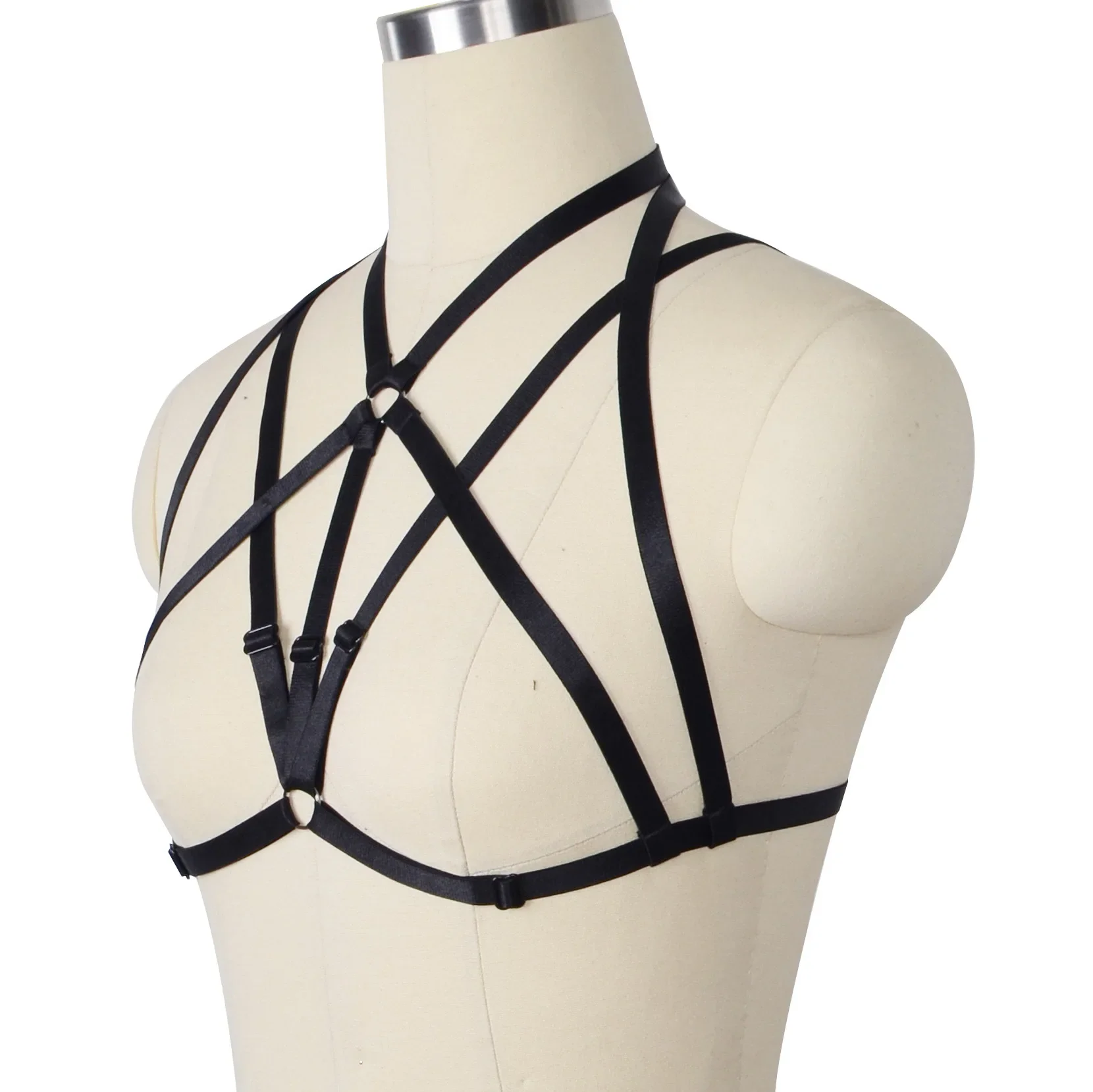 Sexy Elastic Bondage Bra Fashionable Hanging Neck Strap Elastic Bandage Bra Sensual Constraints Special Use Underwear