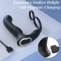 Teleskop vibrierende Butt Plug Anal Vibrator mit Penis ring männliche Prostata Massage gerät Buttplug Anus Sexspielzeug für Männer Homosexuell Erwachsene 5