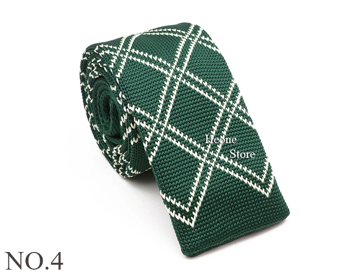 Neuheit Chic Gestrickte Krawatten Für Männer Frauen Rot Grün Grau Gewebte Krawatte Plaid Geometrische Muster Dünne Schlanke Schmale Winter Krawatte – Detail 5