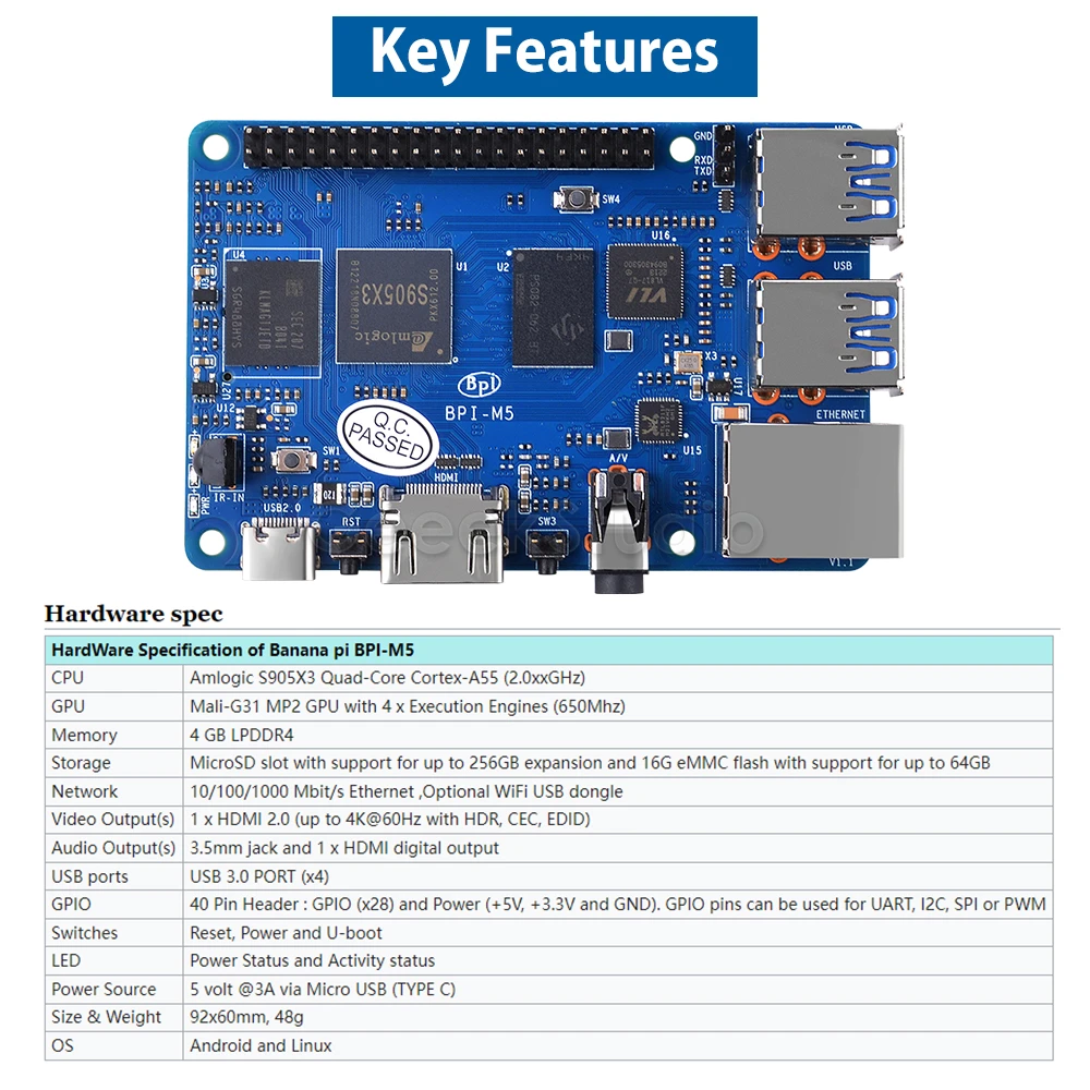 Buy Banana PI BPI-M5 Banana Pi BPI-M5 4 GB 4 x 2 GHz