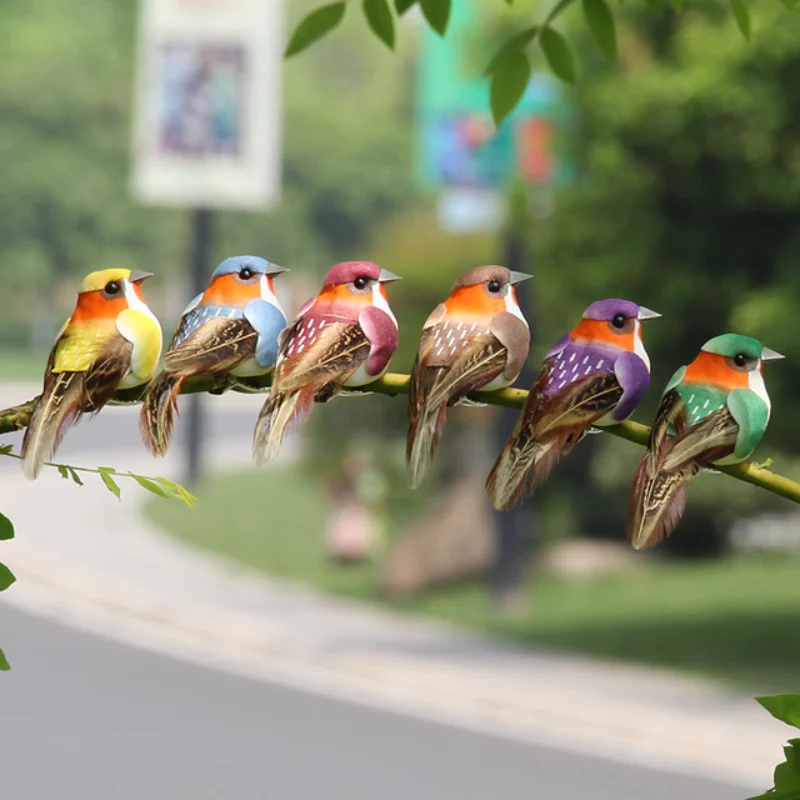 

6pcs Artificial Birds Fake Foam Animal Simulation Feather Birds Models DIY Wedding Home Garden Ornament Decoration