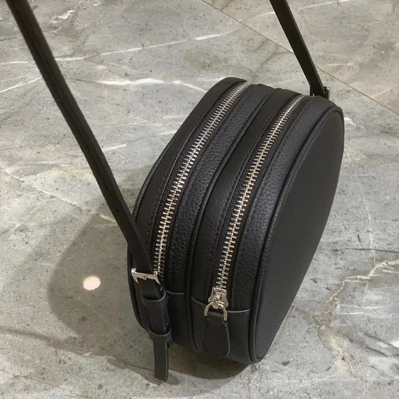 Women's Shoulder Leather Round Bag Genuine Top Layer Cowhide Crossbody Versatile Handbag for Woman High-quality Messenger Luxury