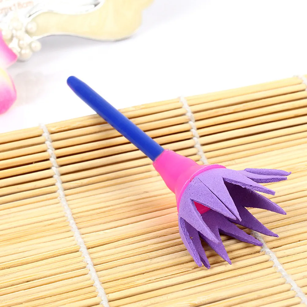 3 세트 스폰지 페인팅 브러쉬 세트 플라스틱 손잡이 드로잉 도구 DIY 클래스 홈 스쿨을위한 낙서 예술 용품