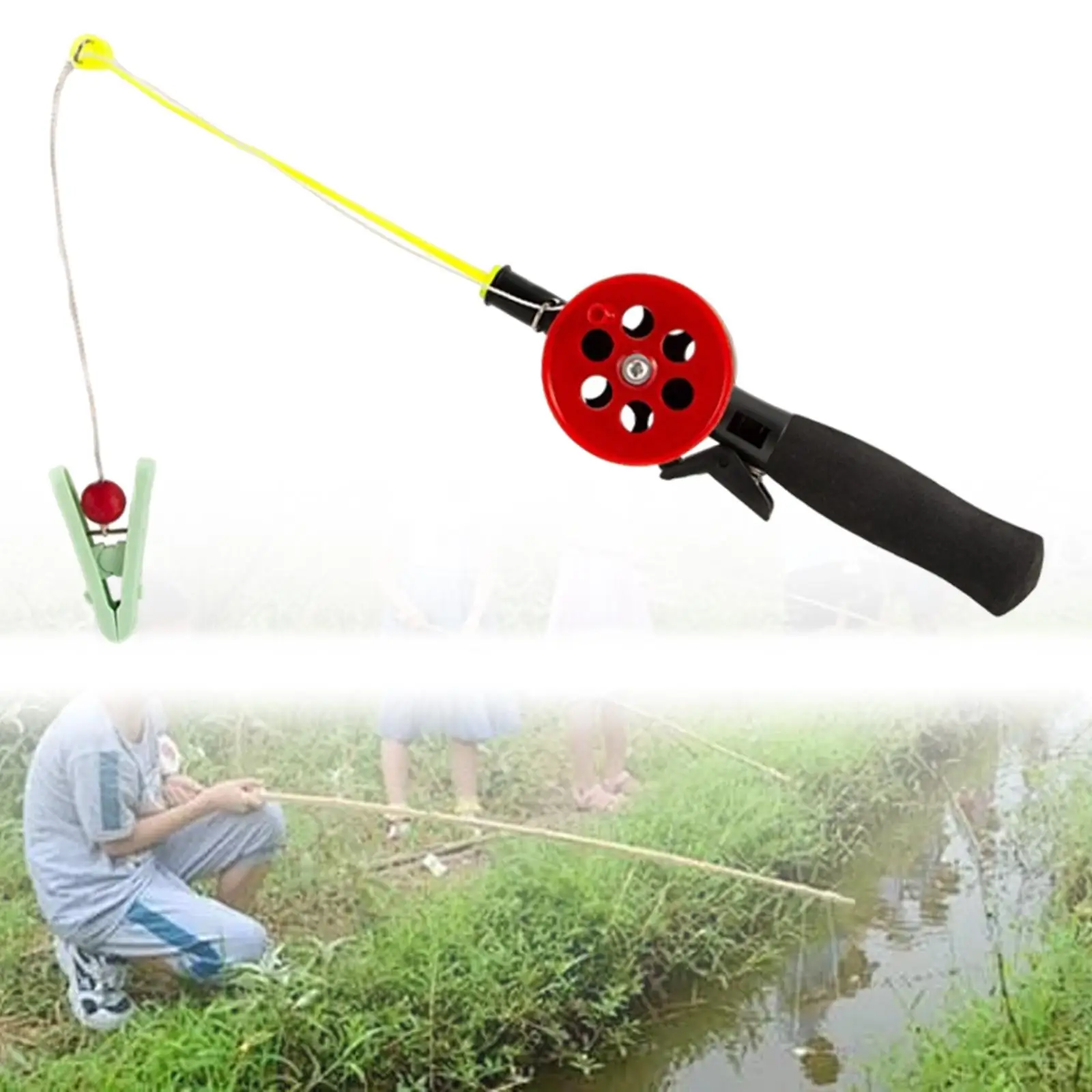 Short Ice Fishing Rod Winter Study Miniature Section Kid Fishing Rod Toy for Shrimp Catching Sea Fishing Holiday Outdoor Camping