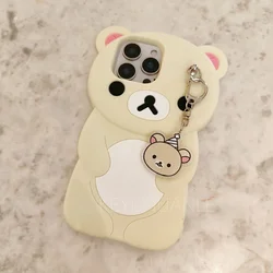 Adorable 3D Cartoon Rilakkuma Silicone Phone Case for iPhone 6 Plus 6 sPlus (MZ YSK - Beige)