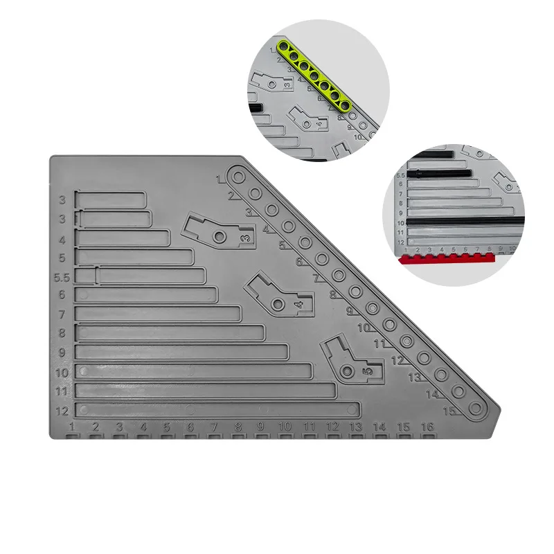 Multi-functional building block assembly aid ruler template set suitable for technology series parts measuring Model Tools Building Block Parts Model Building Parts