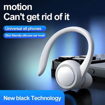 Auricolari wireless con gancio per l'orecchio Singolo mini cuffie vivavoce TWS HIFI Cuffie sportive con cancellazione del rumore dei bassi con microfono per chiamate in auto