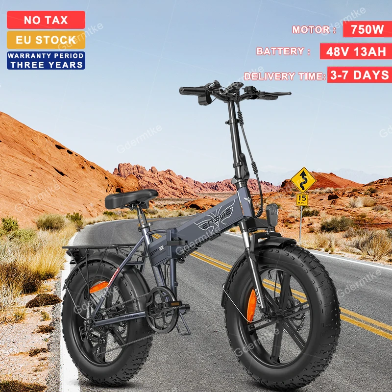 Bicicletta Elettrica Pieghevole Adulto 20 Pollici Grasso Pneumatico E Bici 750W Motore 48 V13Ah Batteria Al Litio Ammortizzante Fuoristrada Bici Elett