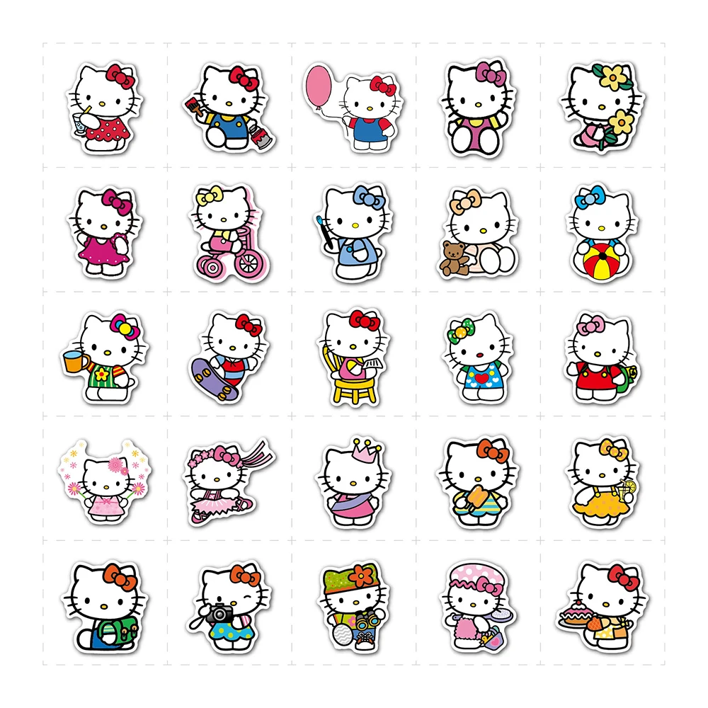 10/20/40pcs Anime Hello Kitty Stickers Kawaii Girls Graffiti Luggage Phone  Case Laptop Waterproof Cute