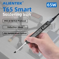 T65 Electric Soldering Iron Adjustable Temperature 65W Fast Heat Smart Digital Portable Welding Station Original Kit ALIENTEK 1