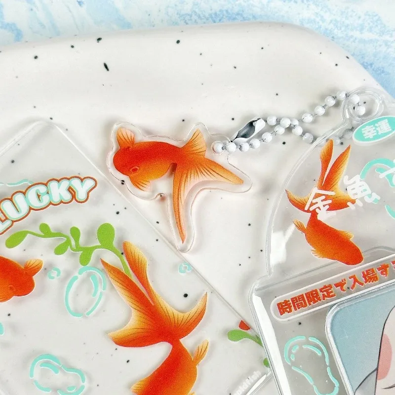Goldfish 3" Card Sleeve Summer Aesthetic Transparent ID Holder Ins-Style Photocard Protector for K-Pop Cards Home Office Storage
