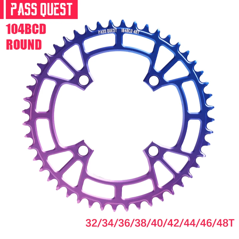 

PASS QUEST 104BCD color aluminum alloy mountain bike narrow wide sprocket 32T-48T sprocket bicycle accessories bike chainring
