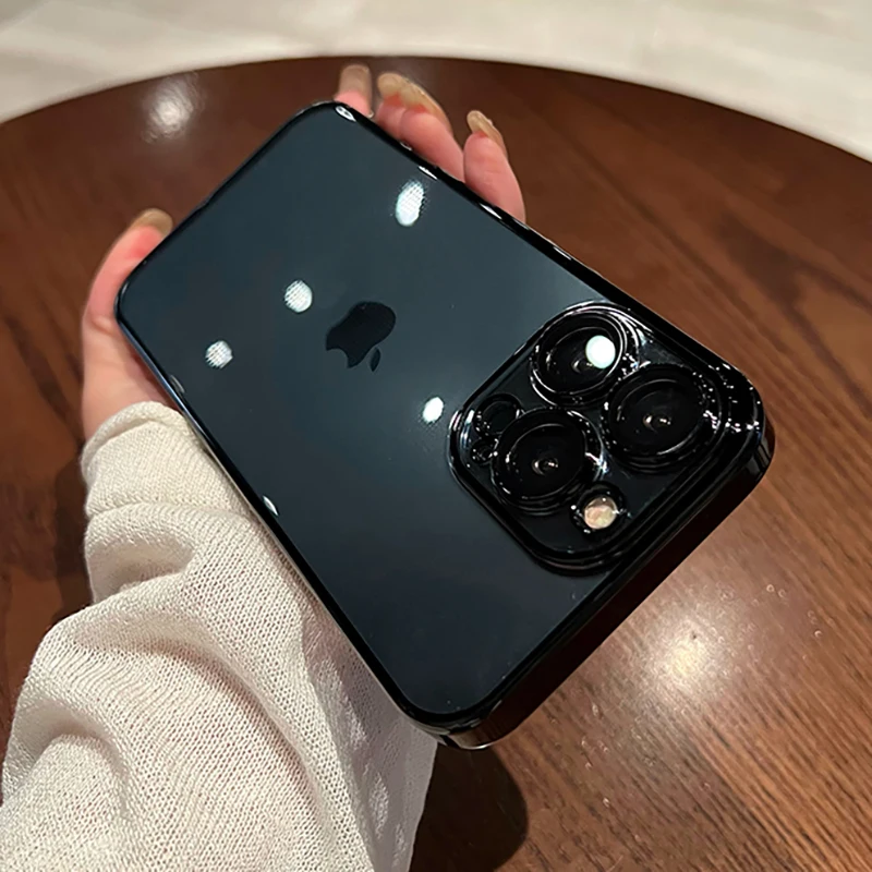 Luksusowe, kwadratowe, przezroczyste etui na telefon z bezprzewodowym ładowaniem do iPhone'a 16 15 14 13 12 11 Pro Max Plus Silikonowa, wstrząsoodporna obudowa - AliExpress 202192403